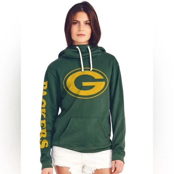 Junk Food Clothing Green and Yellow Packers Hoodie Sweater Size Large - Picture 1 of 8